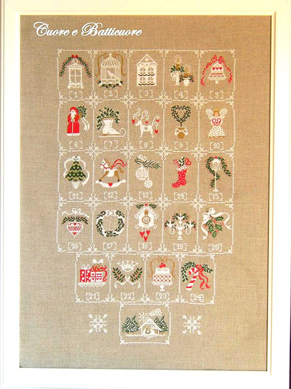 Stickvorlage "Shabby Advent Calendar"