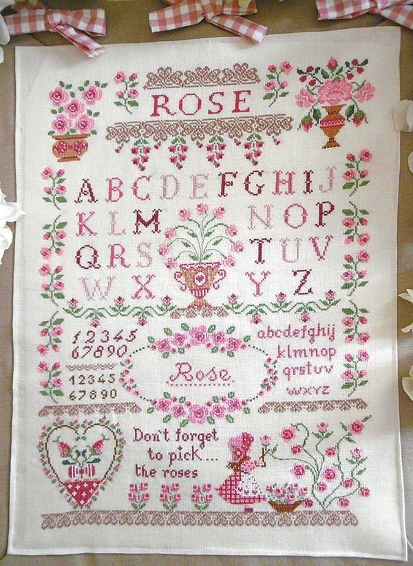 Stickvorlage "Rose Sampler"