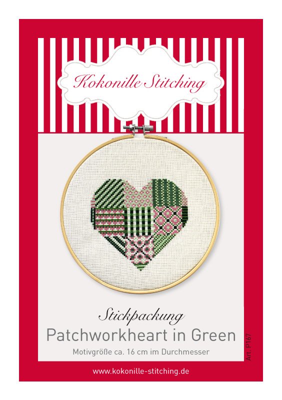 Stickset "Patchworkheart in Green"