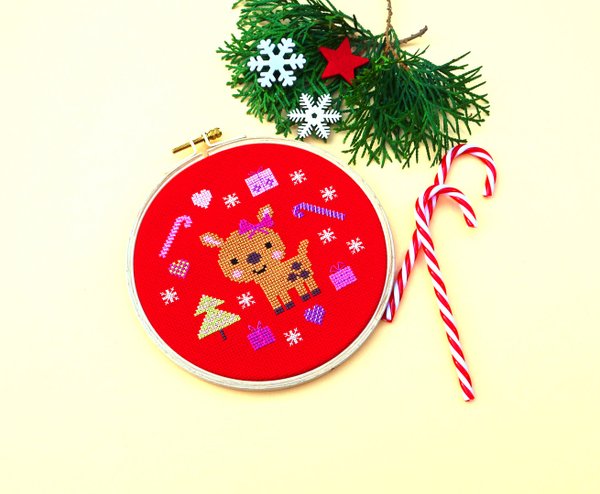 Stickset "Kleines Weihnachtsreh"